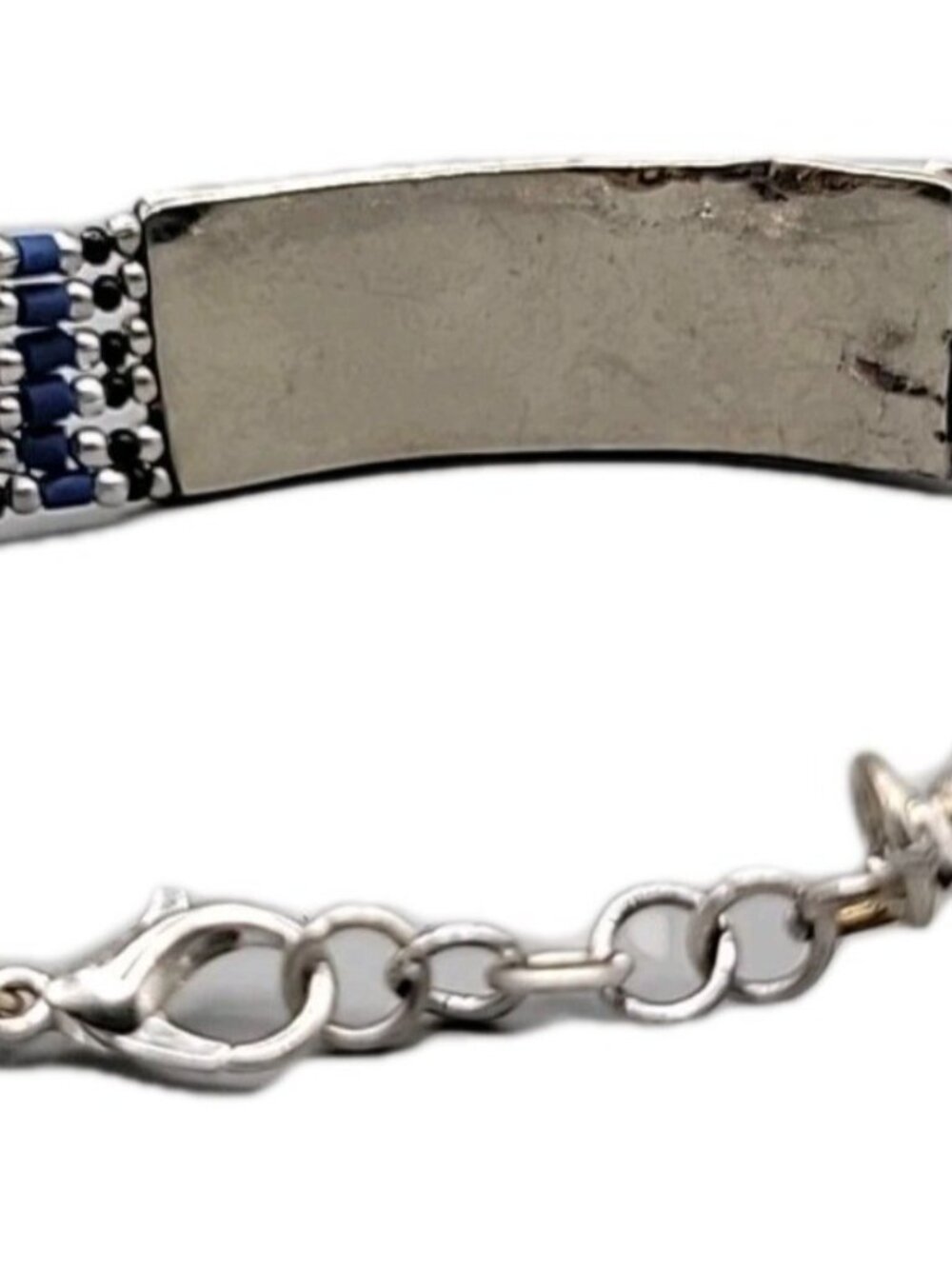 Vintage Tibetan Nepalese Silver Inlay Bracelet Lapis Coral 7.5” Ethnic Boho - Picture 4 of 16